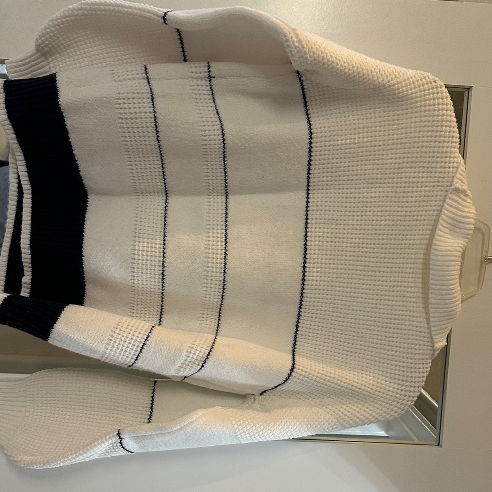 Commense Cream and Black Buttoned Cowl Neck Sweater - Picture 3 of 6